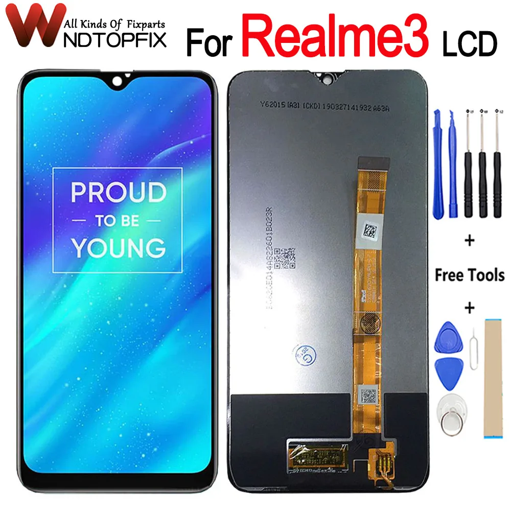 

6.22" LCD For OPPO Realme 3 LCD Display Screen Touch Panel Sensor Digitizer Assembly Realme3 RMX1825 RMX1821 Full Display +Logo