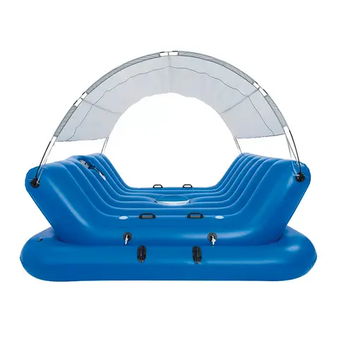Uppblåsbar flytande baldakin för 4 personer, lyxig solstol, uppblåsbar strandpool, vattenfest, flytande ö med solskydd, markis 8 best sales uppblåsbar flytande ö - №6