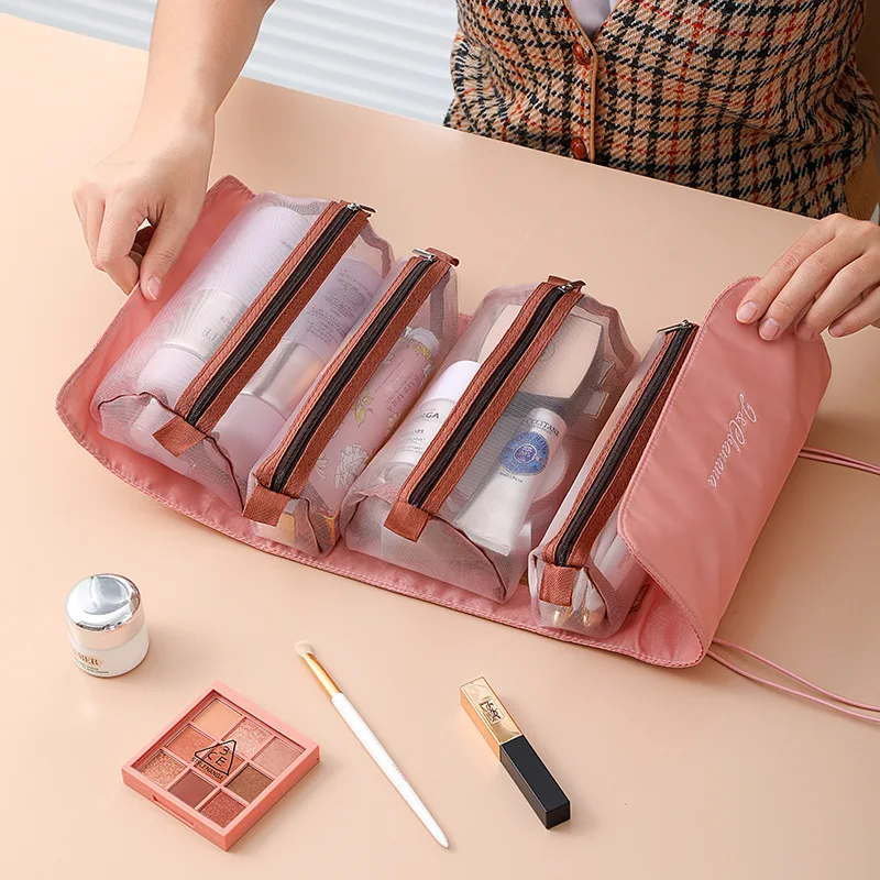 Multifuncional bolsa de viagem feminina cosméticos sacos de maquiagem portátil saco de higiene pessoal à prova dwaterproof água lady armazenamento lavagem organizador compõem casos