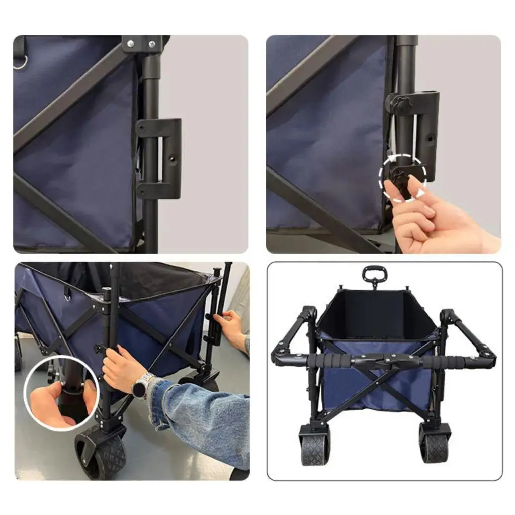 Foldable Wagon Handle Push Pull Bar Trolley Handle Removable Equipment Supplies for Garden Camping Carts Handle Replacement