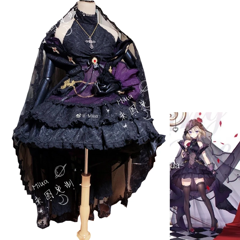 Custom Made Azur Lane Iron Bloon Z23 Cosplay Costume Black Wedding Dress Uniform Women Anime Outfits Halloween Suits Tailor Cos