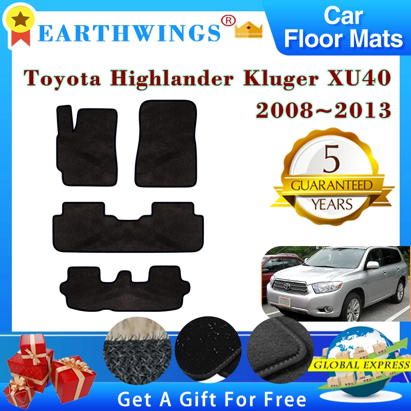 For Toyota Highlander Kluger XU40 2010 2008~2013 7 Seats Car Floor Mats Rugs Panel Footpads Carpets Cover Sticker Accessories