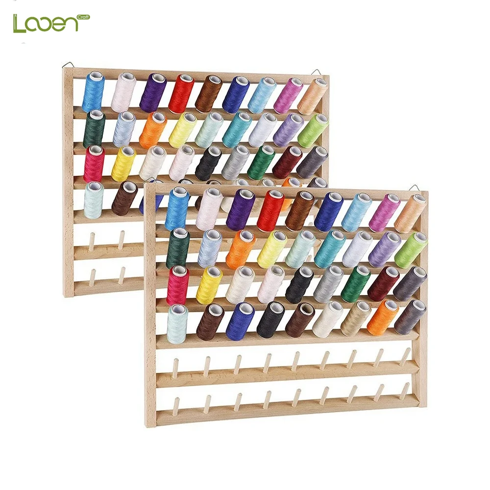 

12-axis/60-axis wooden thread spool racks (foldable/non-foldable) for sewing thread, wax thread, bobbin thread storage