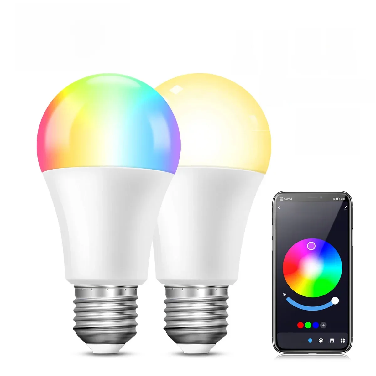 E27 10W Tuya APP Bluetooth Smart RGB LED Bulbs Music Sync Dimmable Colourful RGB+CCT LED Lamp For Bedroom Party Decor Lighting
