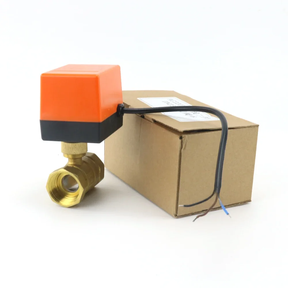 1/2 "3/4" 1 "Messing 2-weg Gemotoriseerde Kogelkraan DN15/DN20/DN25 Driedraads twee-controle Elektrische Magneetventiel 220V AC 12V DC - afbeelding 2