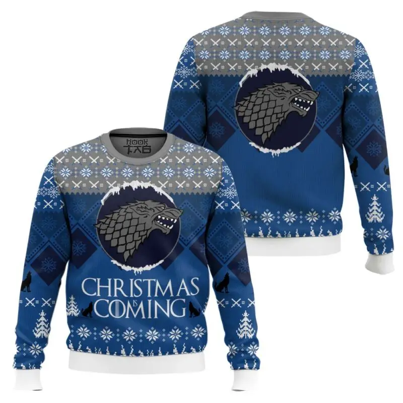 

Christmas is Coming Ugly Christmas Sweater Drogon Funny Xmas Party Wear Novelty Holiday Pullover Plus Size Christmas Gifts
