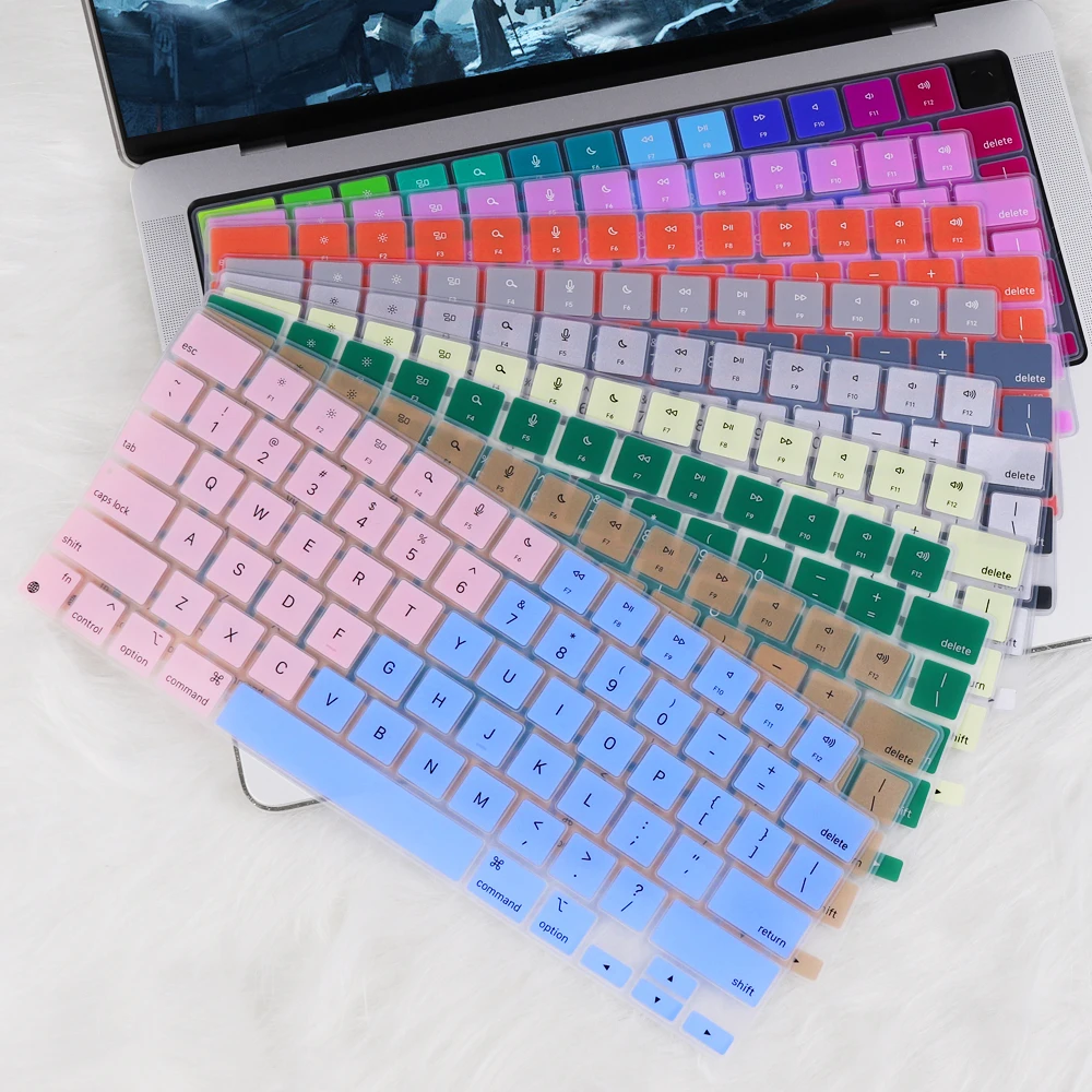 

Redlai US Version Gradient Silicone MacBook Keyboard Cover for Air13 M2 2022 A2681 Pro 14 A2442 A2779 Pro 16 A2485 A2780 2023 M2