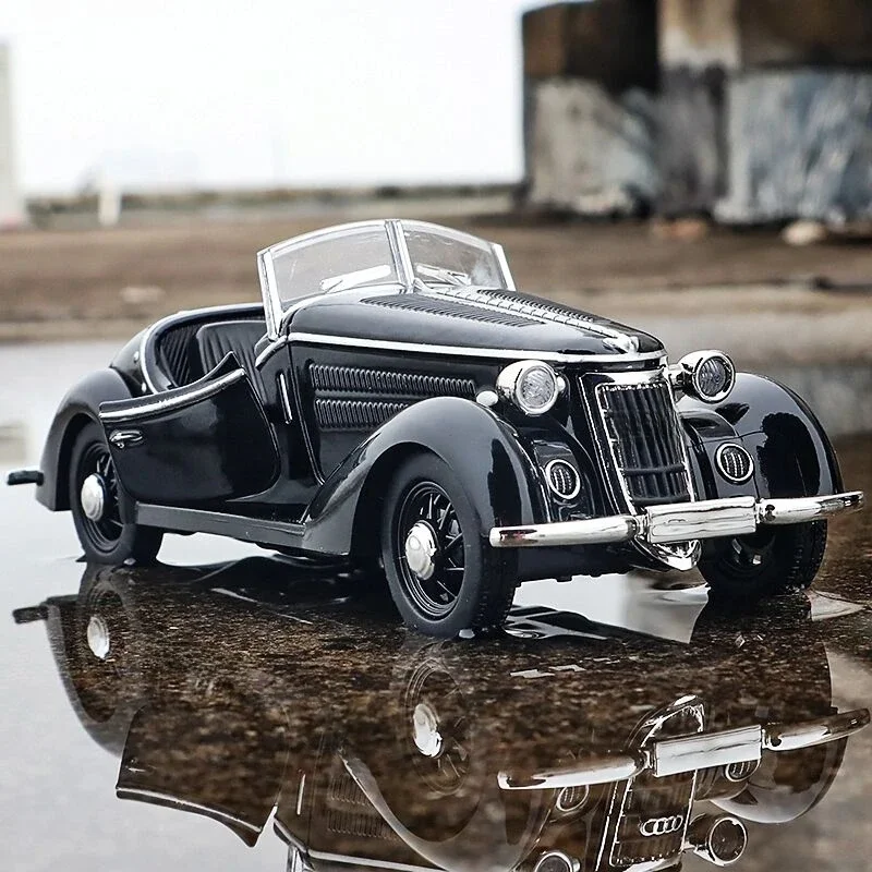 1:32 AUDI WANDERER W25K Klasyczny aluminiowy otwarty model samochodu Diecasts Metalowe pojazdy zabawkowe Model samochodu Kolekcja dźwięku i światła Prezent dla dzieci — 2