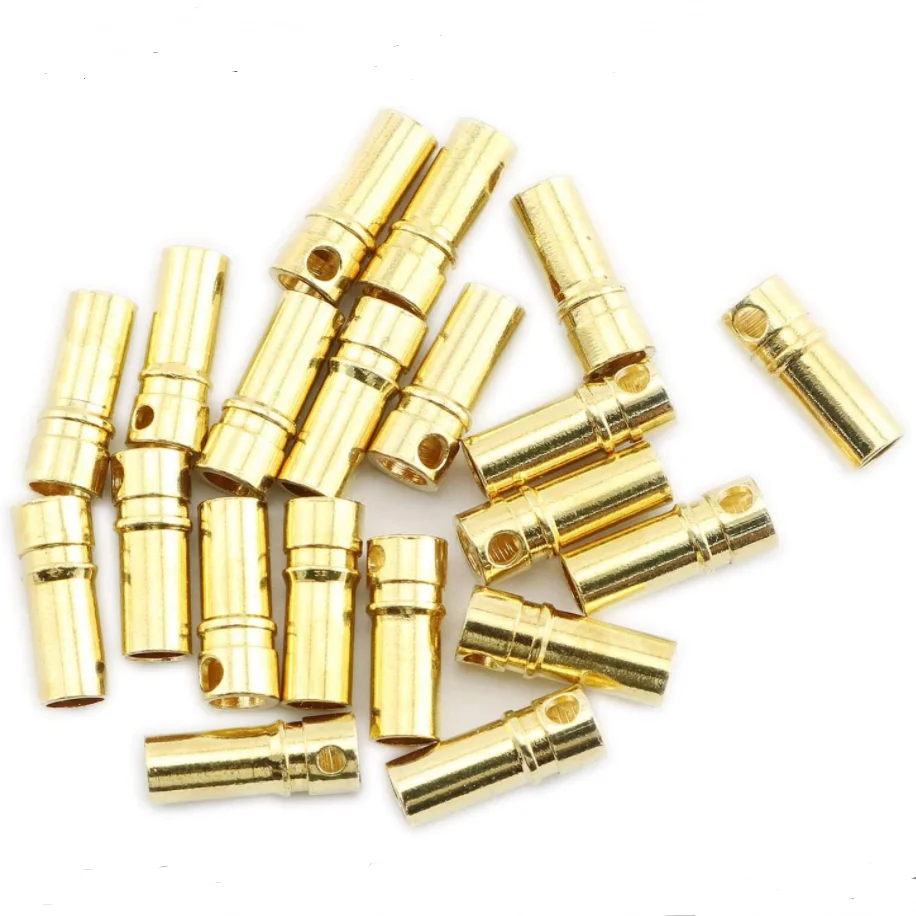 Conector macho hembra tipo bala para batería Lipo RC, 5/10mm, chapado en oro, para Motor ESC, avión, coche y barco, 2/3,5 pares