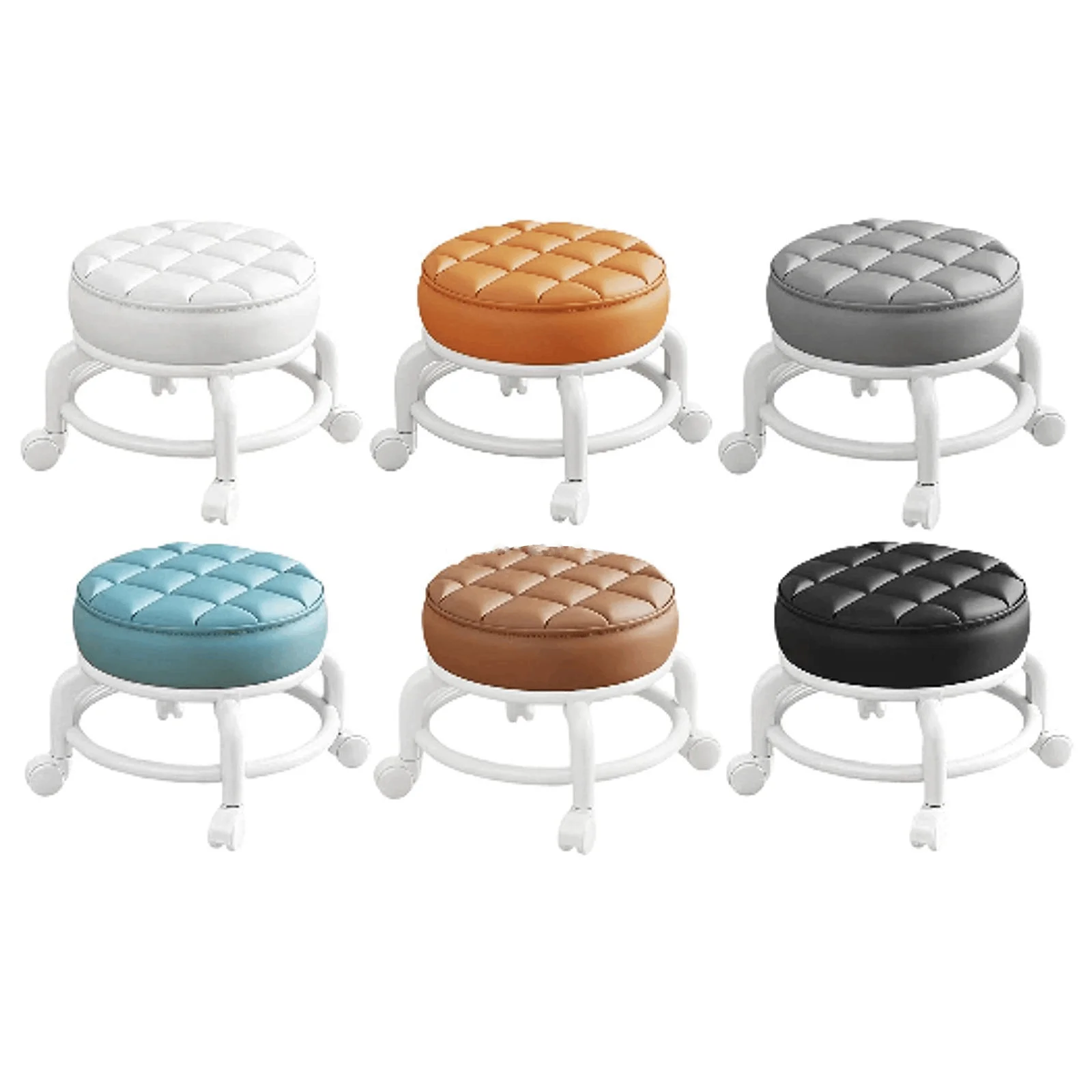 Small Stool Household Roller Stool Swivel Wheel Doorway Shoe Changing Stool Multi-Functional Roller Skating Chair For Home