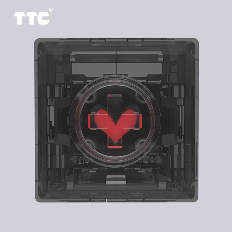 

TTC Titan Heart Switch с символом любви, 42gf Line Factory, предварительно смазанный, быстрый отклик, механический клавиатурный переключатель с эффектом RGB