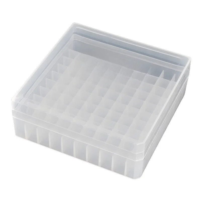 Boîte en plastique portable, mini boîte de rangement pour bouteilles d'huile essentielle, présentoir de bouteilles de parfum, grille 100, support pour bouteilles de 2ml, 5*14*14cm