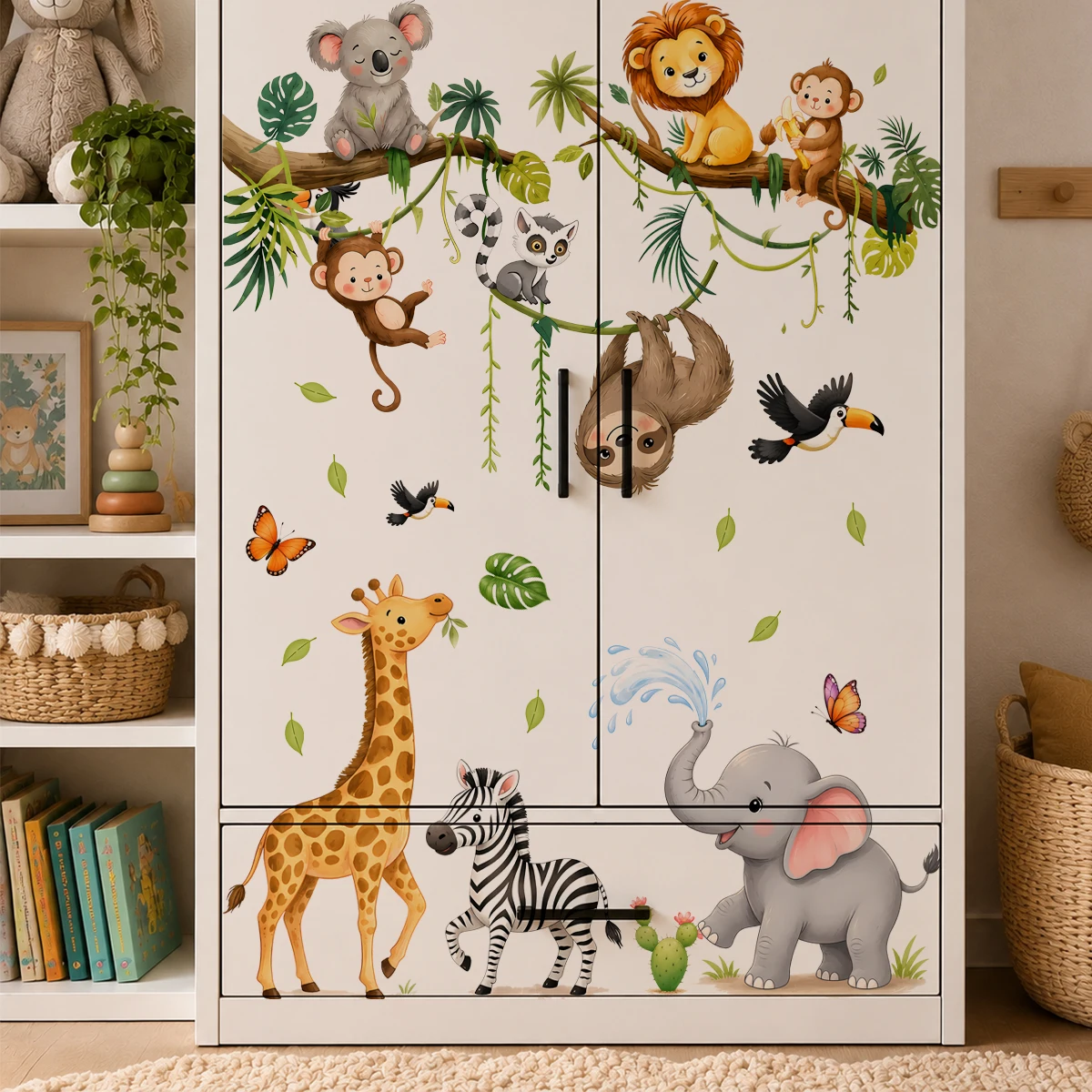 Stiker Dinding Hewan Safari un - Baby Nursery Wallpaper ulasan dan harga
