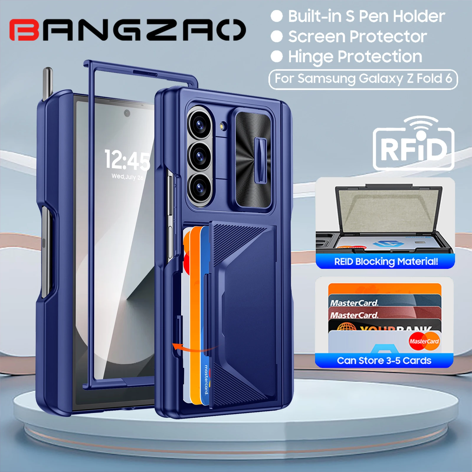 

Для Galaxy Z Fold 6, подарочный пакет для задней карты на день Священности, встроенный слот для ручки, защитная пленка 9H с полным покрытием, противоударный чехол для телефона