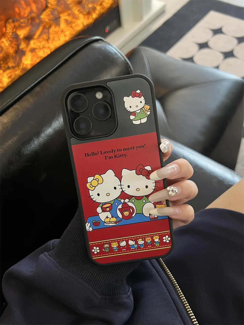 

New Cute Christmas Red HelloKitty Phone Case with Hanging Rope, Compatible with iPhone 17 Promax 14, 15, 16 13Pro Max Prot