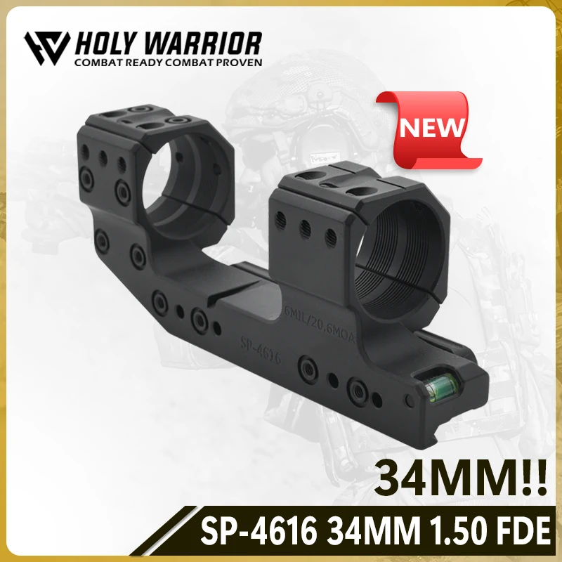 

34mm New SP-4616 Solid 6MIL 20.6MOA 34mm Tube Riflescope 38mm Height 1.50in Scope Mount with Surfaces for Scope Accessories