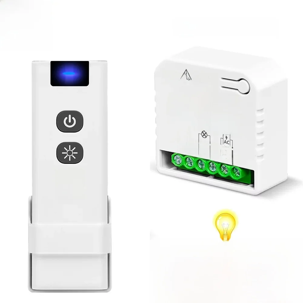 Kabelloser Dimmer-Lichtschalter mit Fernbedienungen, AC110 V, 220 V, dimmbarer Schalter, 100 m Steuerung für LED und Halogen, 10 W–150 W (kein WLAN).