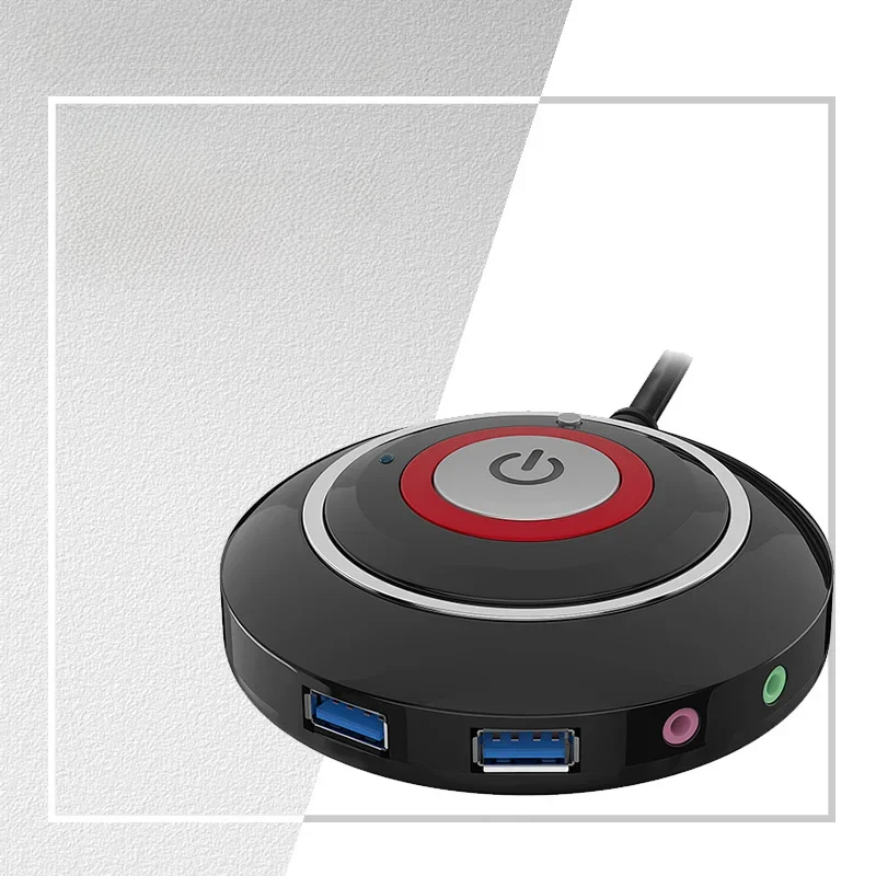 TEUCER – bouton de commutation pour ordinateur de bureau, avec Audio USB double, hôte de bureau, bouton de démarrage externe, Type de pâte, interrupteur