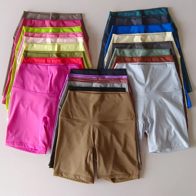 AliExpress NONE Solid Color Women Fitness Sports Short High Waist Yoga Short  Cycling Comprehensive Training Jog Squat Proof Internal Pockets
