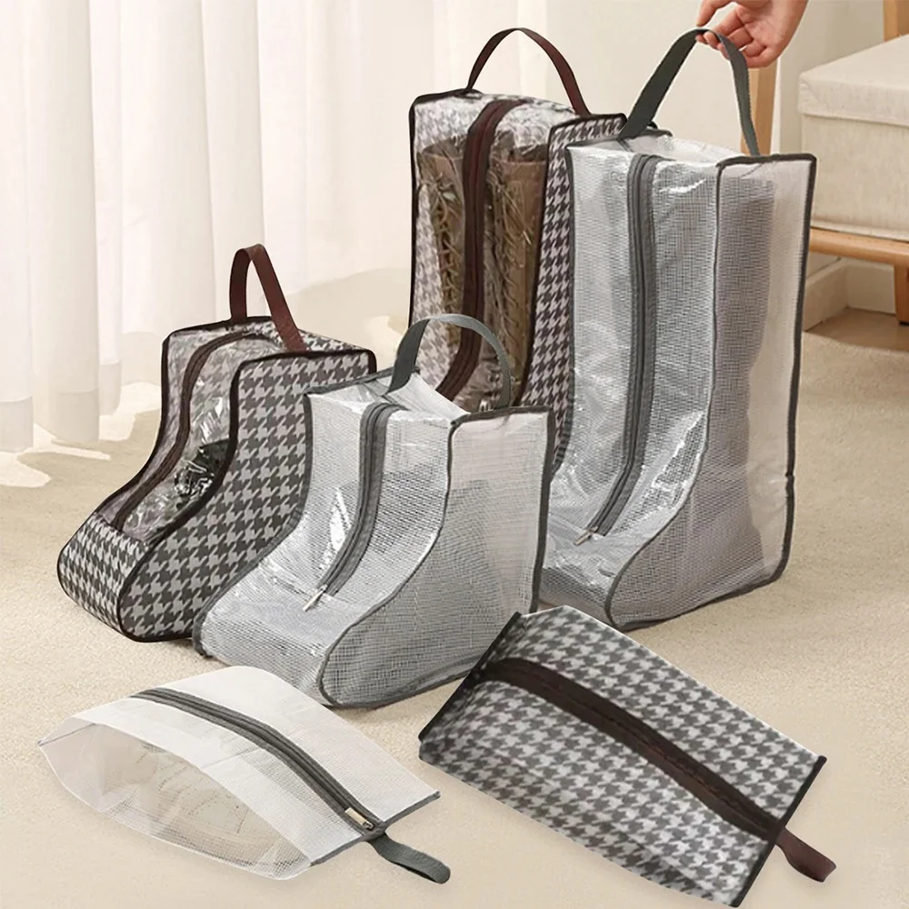 Sac de rangement Transparent pour bottes à chaussures, anti-poussière, grands sacs pour bottes courtes, organisateur de protection de chaussures Portable et étanche pour voyage quotidien