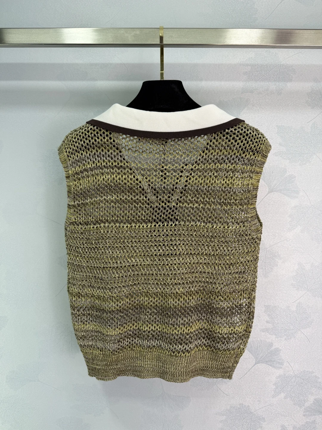 

High Quality Spring And Summer Women's Casual Fashion Patchwork Hollow-Out Knitting V-neck Patchwork Tank Vest JQ106