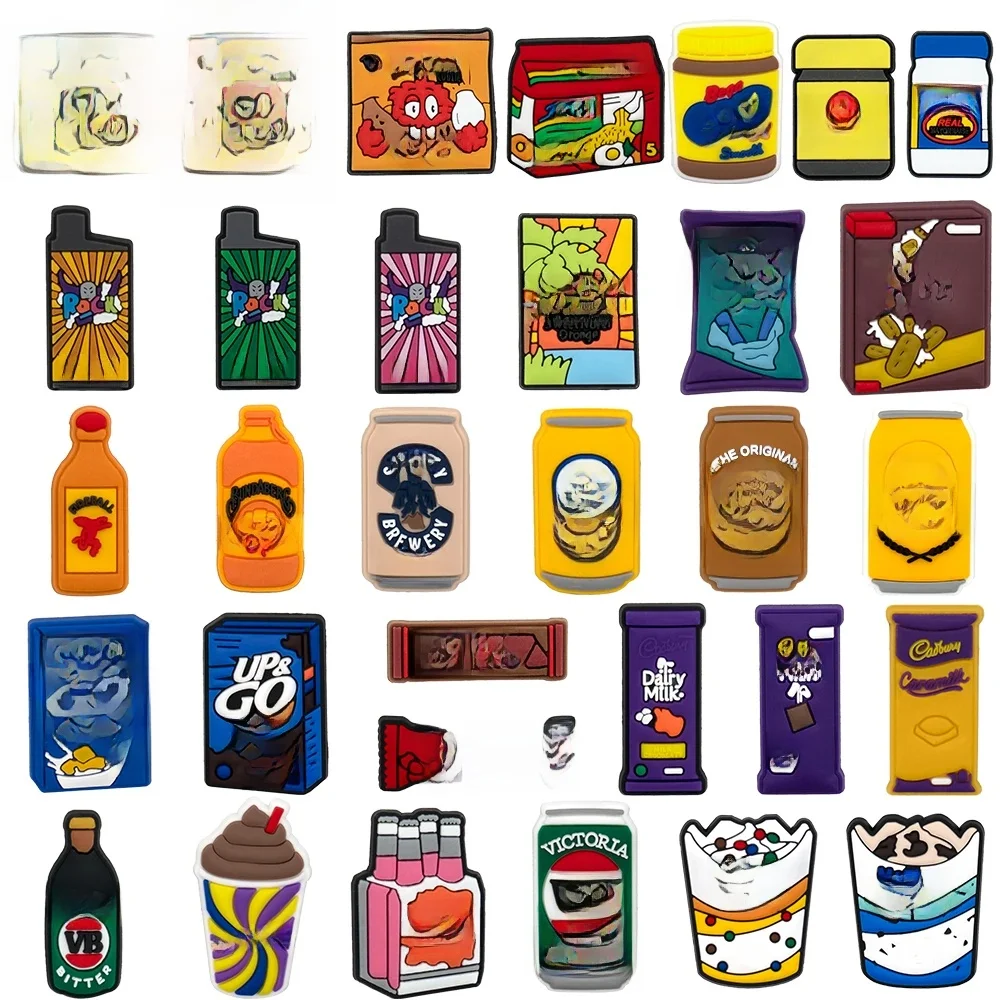 Breloques de chaussures de Style australien, 1 pièce, accessoires de sabots de bière, collation au chocolat, épingles pour femmes et hommes, boucle de décoration de chaussures de boisson Soda