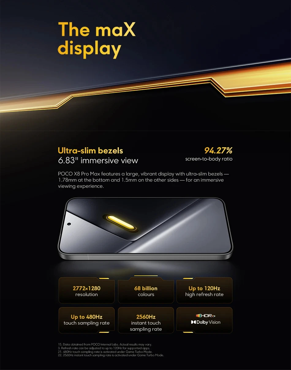 POCO X8 Pro MAX 5G Orange Color Special 12GB 256GB 512GB NFC Smartphone 8500mAh Battery 50MP OIS Camera