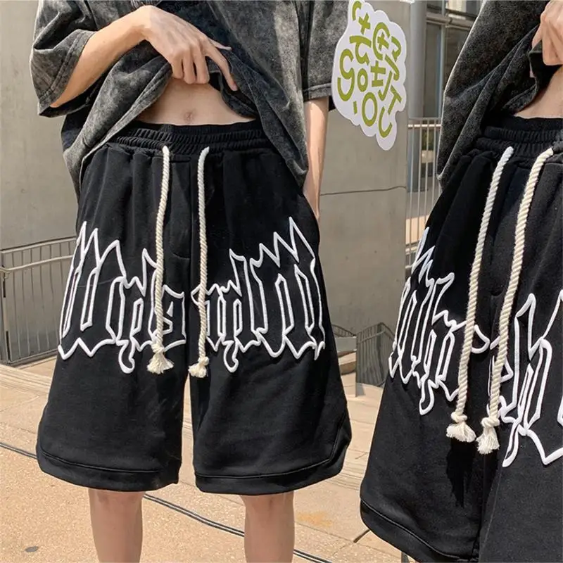 

Летние мужские повседневные свободные шорты, мужские пляжные брюки, однотонные спортивные брюки с завязками, баскетбольные штаны, спортивная одежда, модные мужские шорты в стиле хип-хоп