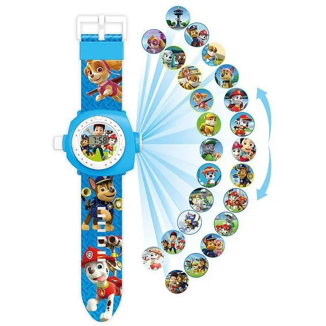 PAW PATROL Toys 3D Projection Digital Watch Dog Puppy Patrulla Canina Anime Action Figures Model Marshall Chase Kid Gift Set