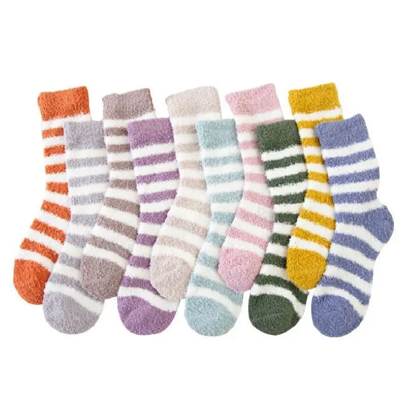 Fault Fold Warm soft Sleeping Sox Cute Hara-Ju Ku Candy Color Home Coral Flea Ssocks, thick warm Flea cat with a cat with a female Sleeping