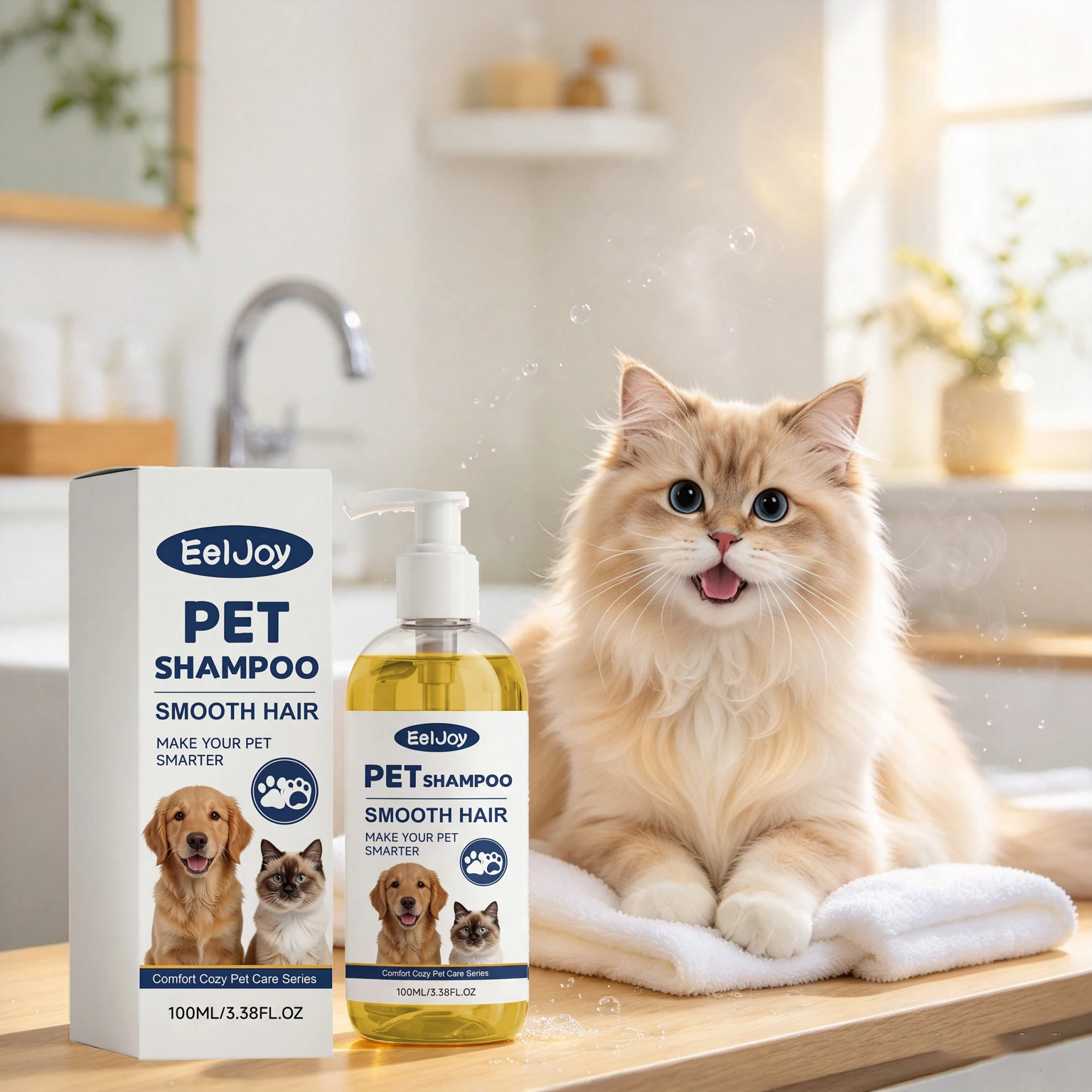 100ML Pet Hair Cleaning Shampoo Mild Formula Cleaning Dirts Smoothing Remove Tangle Lasting Fresh Fragrance Grooming Pet Hair Shampoo