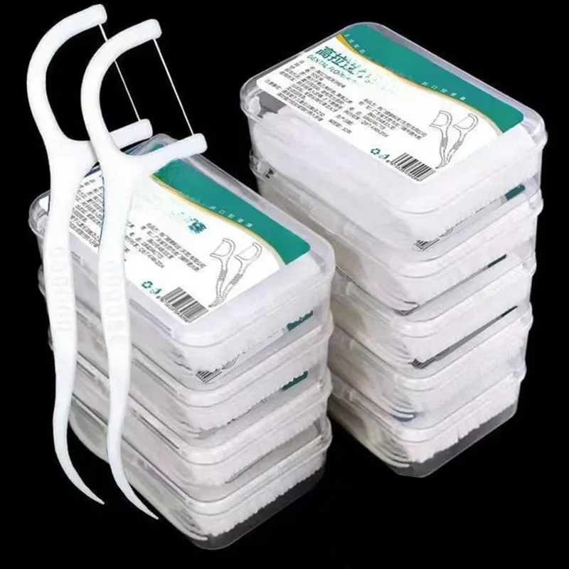 Portátil descartável Dental Floss, Palito de Plástico, Alta Tensão, Vara, Dental Floss Box, Oral