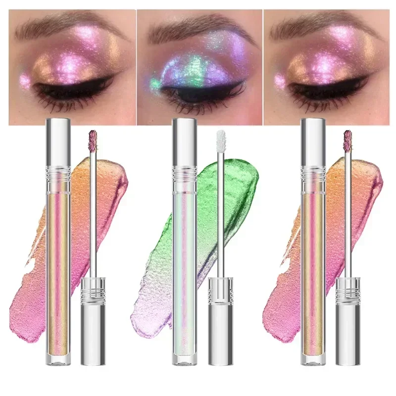 Fard à paupières liquide à paillettes caméléon maquillage pour les yeux Multichrome miroitant fard à paupières bâton brillant Chrome surligneur stylo maquillaje