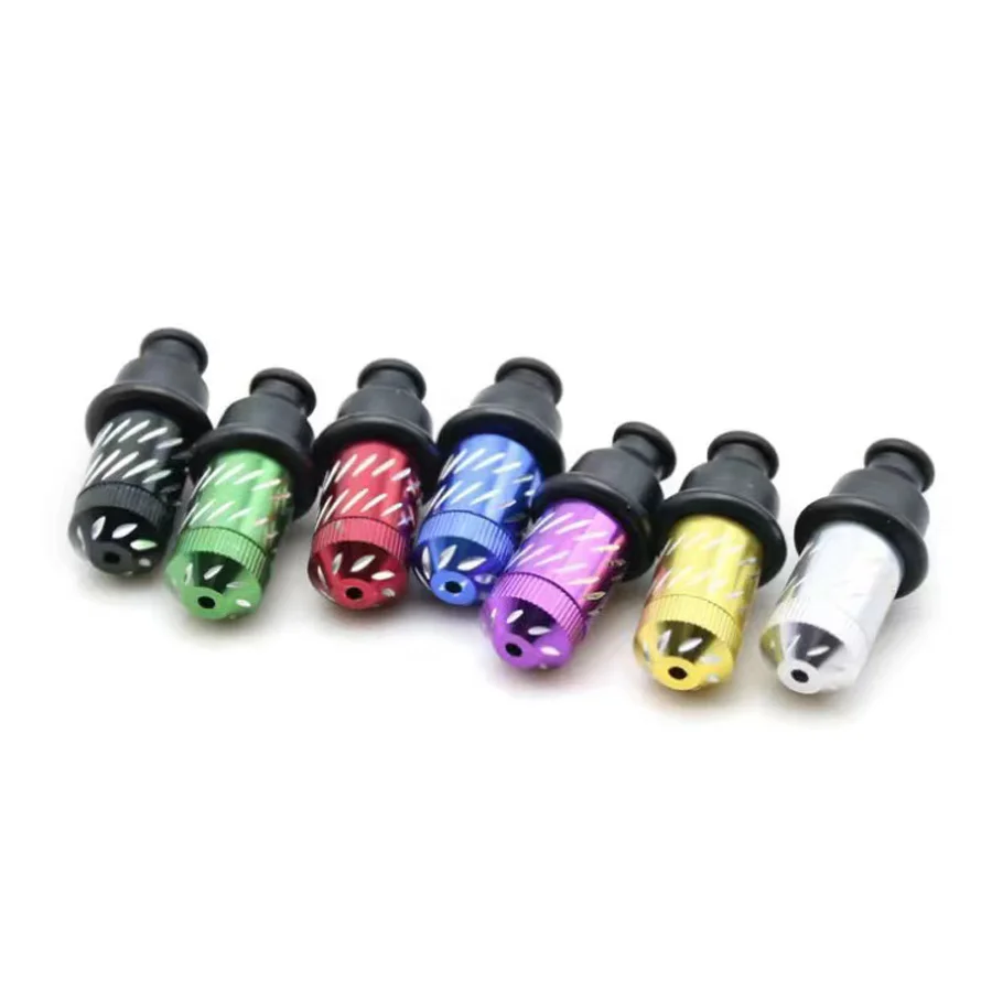 5 Pcs/Lot Aluminum Alloy Nipple Tobacco Smoking Accessories with Rubber Mouthpiece，Party Pipe Mixed Color