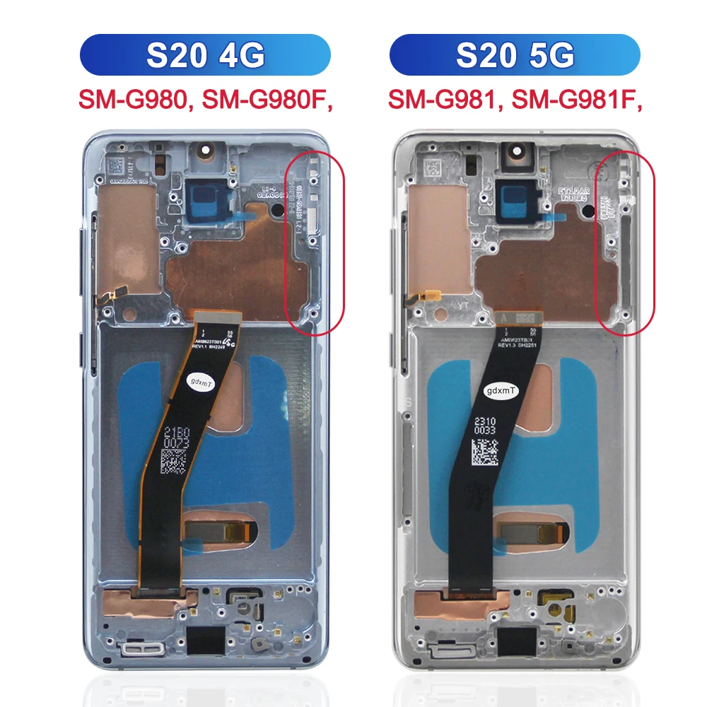 For AMOLED S20 4G 6.2\'\'For Samsung S20 SM-G980 SM-G980F SM-G980F/DS LCD Display Touch Screen Digitizer Assembly Replacement