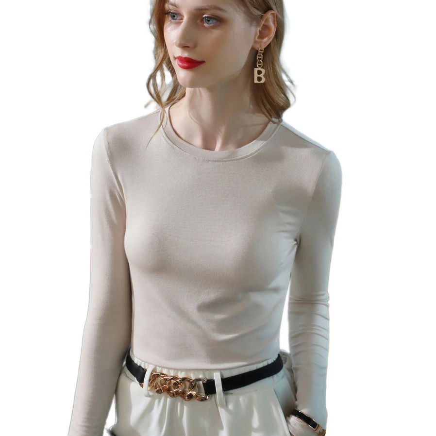 

Women Clothing Long Sleeve T-shirt For Woman Solid color O-Neck Women' Blause Spring Autumn Women Tops