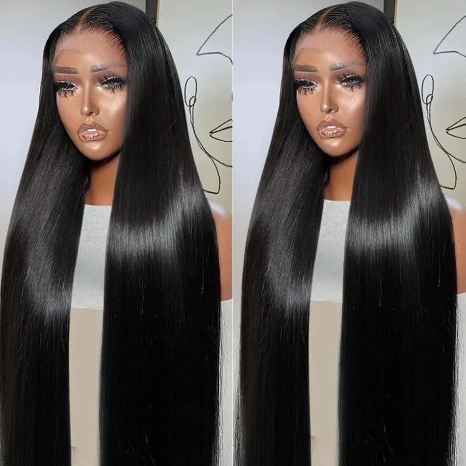 Straight Lace Frontal Wigs Brazilian Virgin Human Hair Pre Plucked with Baby Hair 13x4 Transparent Human Hair Lace Frontal Wigs