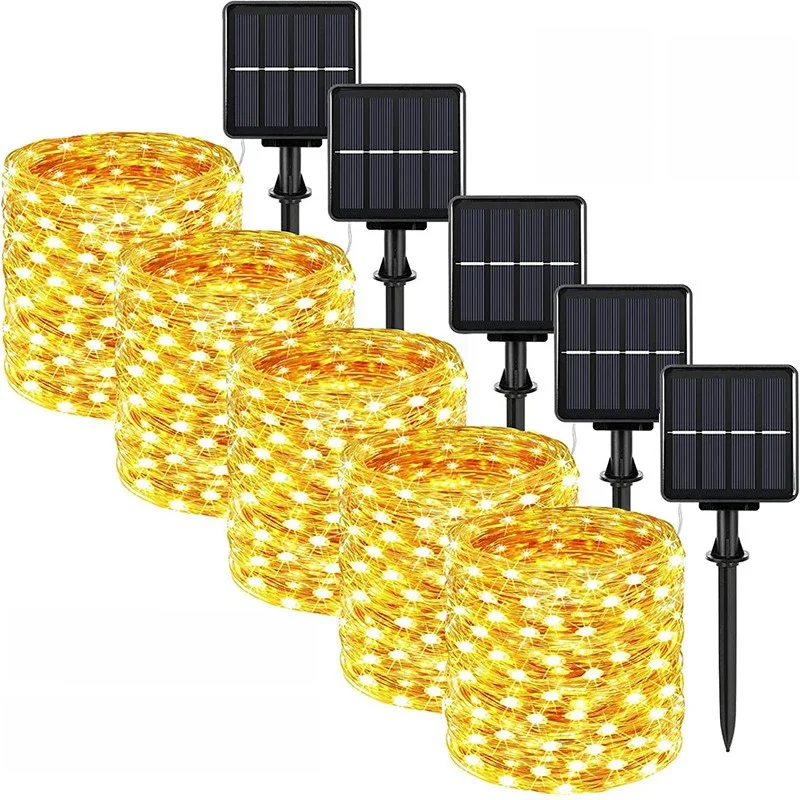 7m/12m/22m/32m LED Solar Light Outdoor Garden Fairy String Light Led Twinkle Waterproof Lamp for Christmas Patio Tree Party