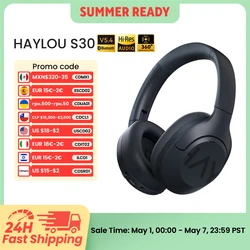 HAYLOU Casque sans fil S30, Bluetooth 5.4, 43dB, écouteurs adaptatifs antibruit, ensembles de sauna, pilote 40mm, 80H de lecture
