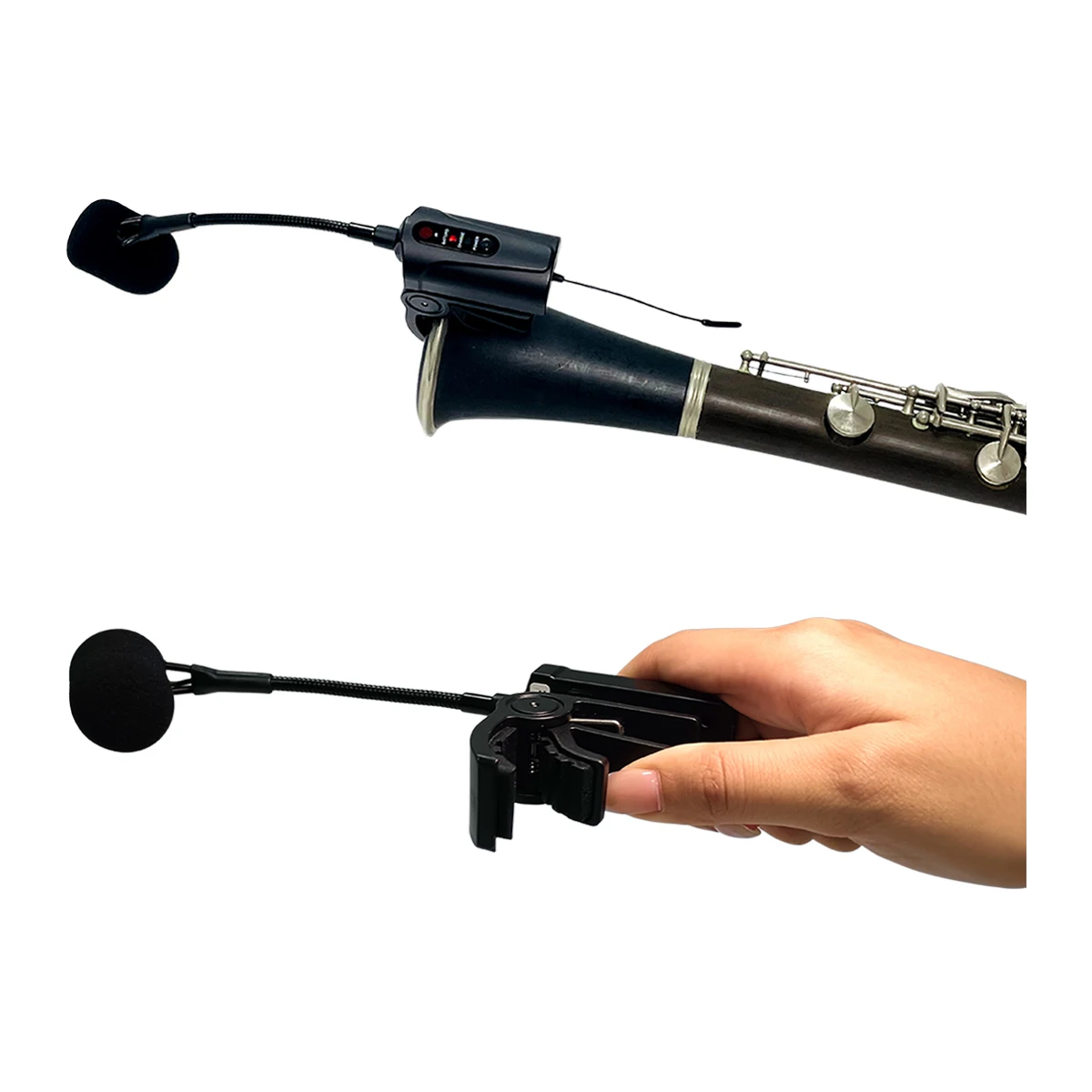 Acemic KT-5 Wireless Clarinet Microphone System, UHF Condenser for Clarinetist Playing Studio Recording Stage Live Performance