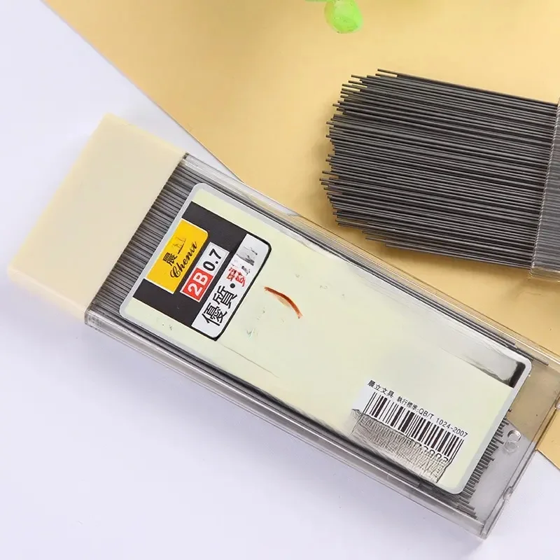 Fils de crayon mécanique 2B 200/0.5mm, 0.7 pièces, tige de crayon automatique, recharge de noyau de crayon 2.0mm, fourniture de croquis d'art