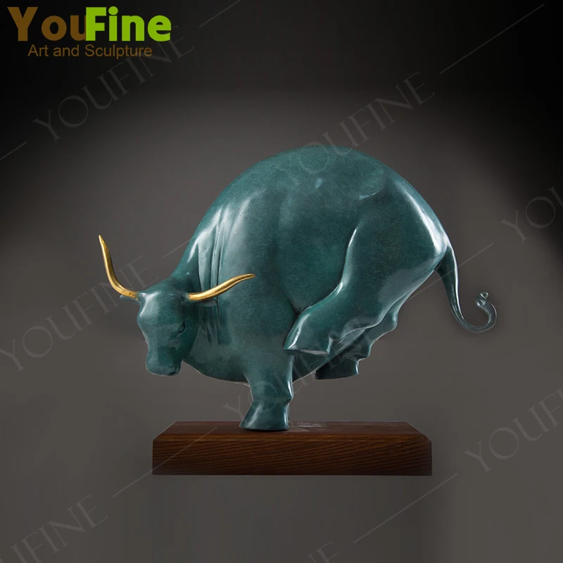 

Modern Art Bronze Bull Statue Abstract Bronze Bull Sculpture Animal Handmade Casting Figurines For Home Decor Business Gifts