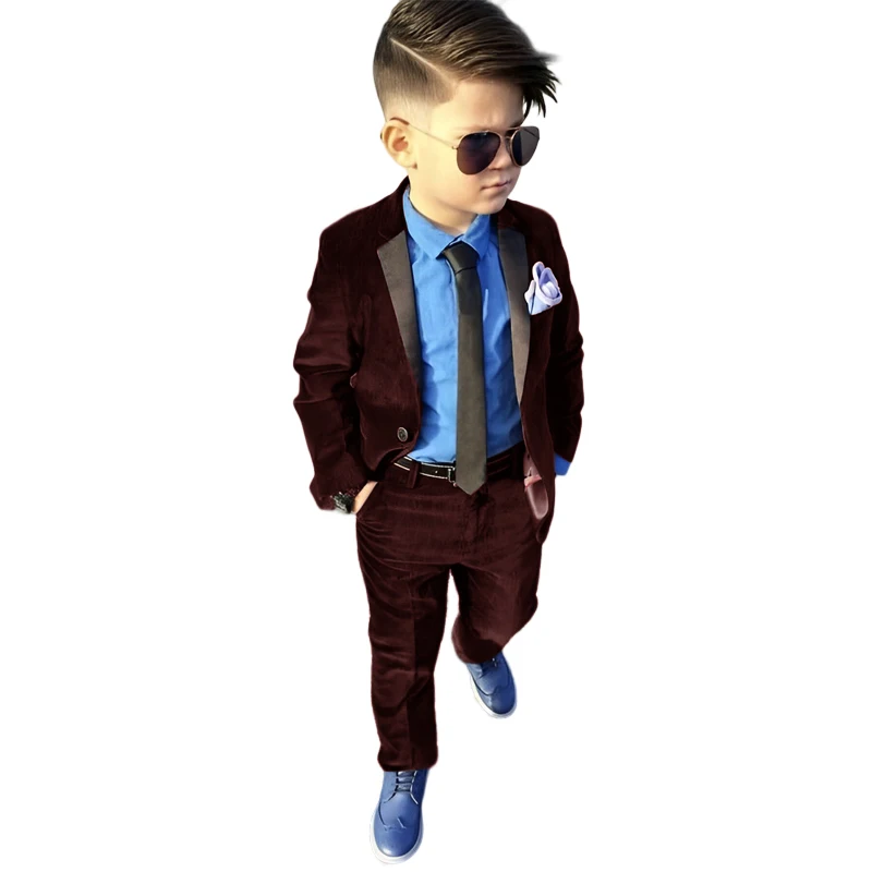 Boy's Tight Fit Suit Set, 3 Piece for Formal Occasions Tuxedo, Jacket, Vest and Pants, Kids Outfit, Wedding, Graduation, School