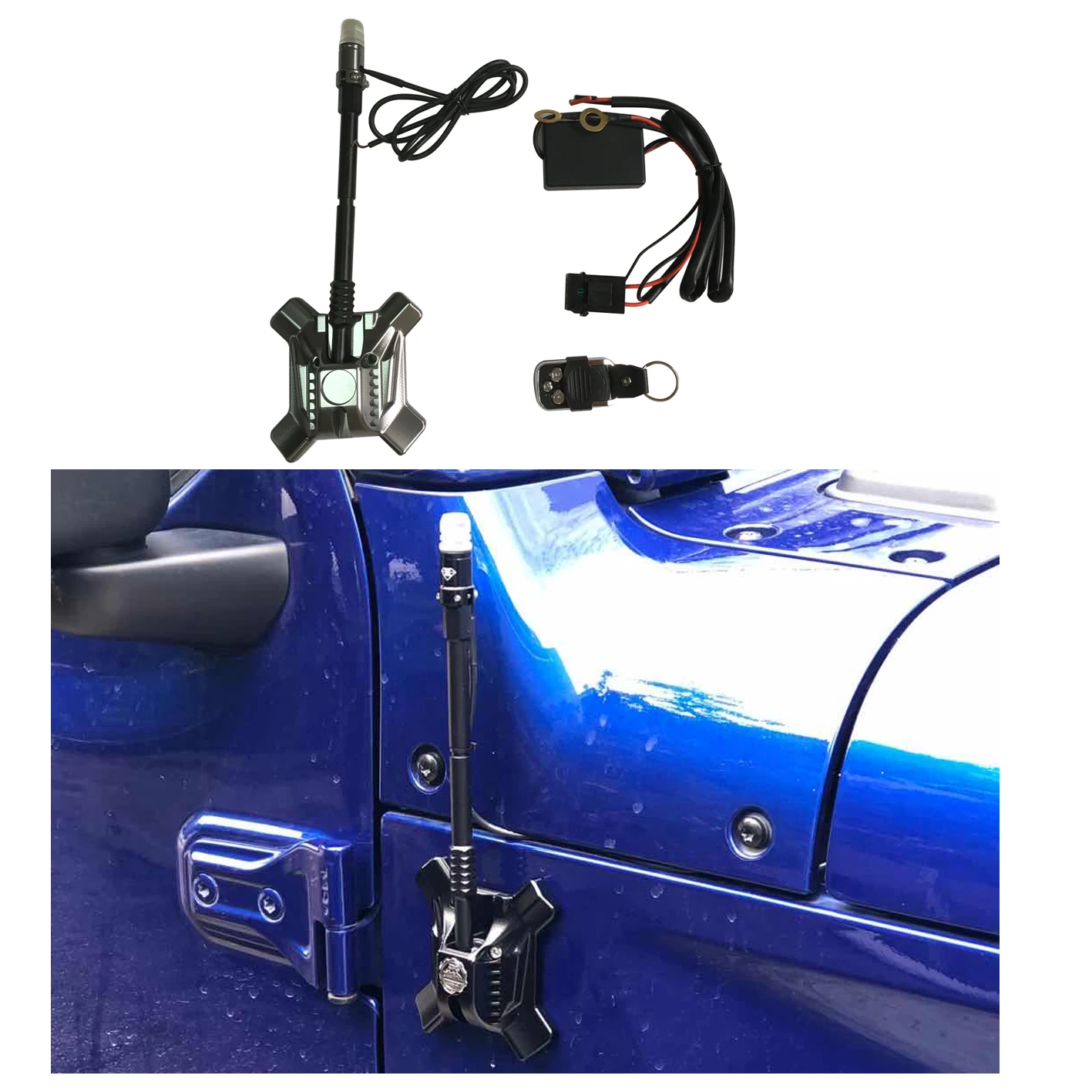 

SXMA JL1196 Led Scintillation Antenna Aluminum Alloy for Jeep JL for Wrangler 2018++/JK 2007-2017