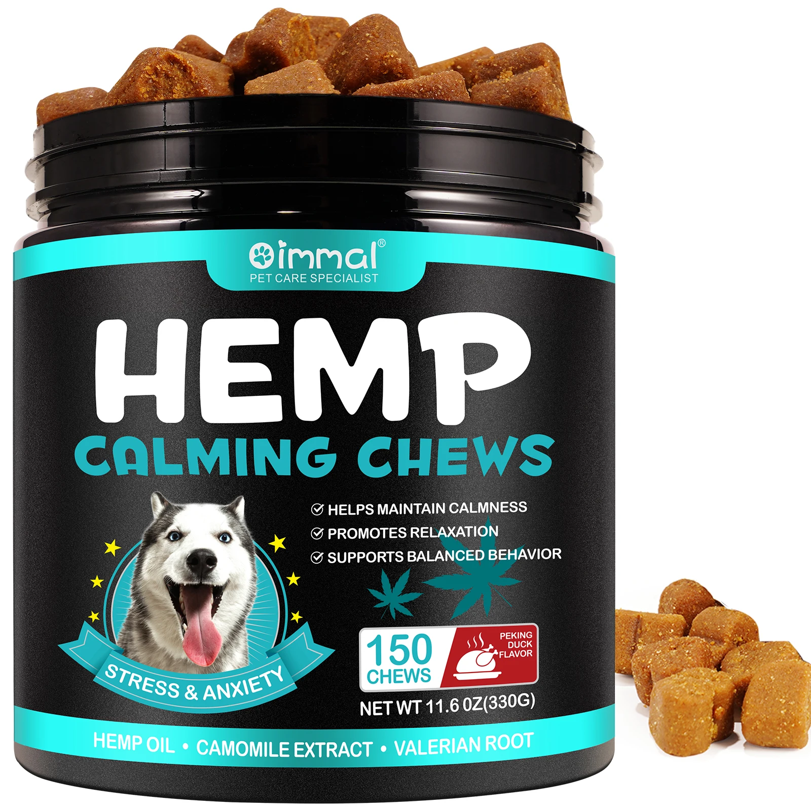 Calming Chews for Dogs with Anxiety Stress Tablets Help Dogs Anxiety Relief Storms Barking Separation Valerian Root Natural Oil