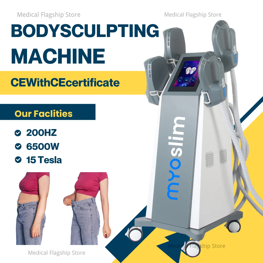 

Профессиональный аппарат для коррекции фигуры RF MYOSLIM, электрический EMS-стимулятор для сжигания жира и стимуляции мышц, 15 Тес, 6500 Вт, 5 насадок Neo