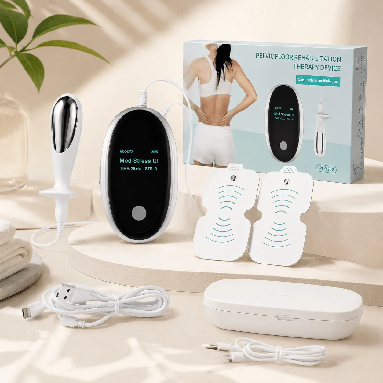 Pelvic Floor Muscle Repair Trainer Device Low Frequency Prevent Urinary Leakage Private Care Back Arm Pain Incontinence Relief Vaginal Tightening Prevent Urinary Leakage Private Parts Care Machine