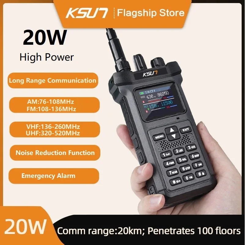 KSUN UV119 Walkie Talkie Long Range High Power 20W Portable Profesional Two Way Radios Communication Transceiver for Hunting