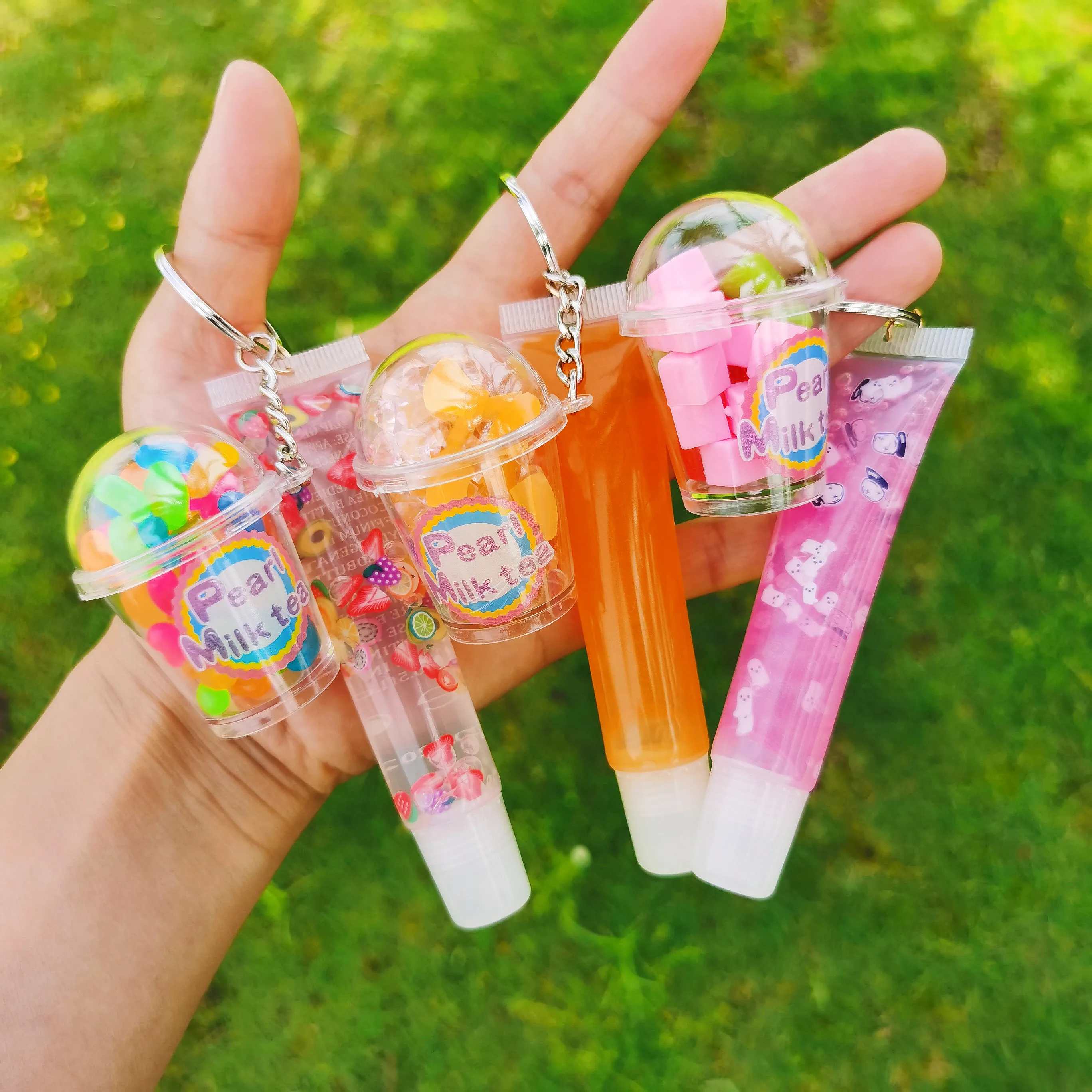 New Formula Lipgloss Base Liquid Acrylic Keychain Make My Own Key Chain Cosmetics Up Lipstick Wholesale Lip Gloss