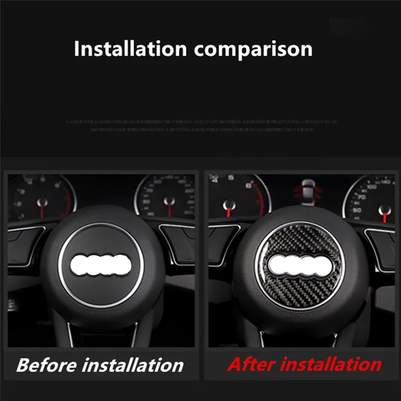 Car Accessories For Audi A1 A3 A4 A5 A6 A7 A8 Q3 Q5 Q7 S3 S4 Carbon Fiber Steering Wheel Sticker 3D Car Sticker Interior Styling